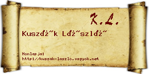 Kuszák László névjegykártya