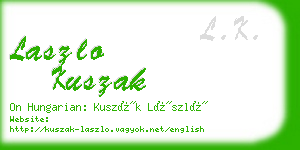 laszlo kuszak business card